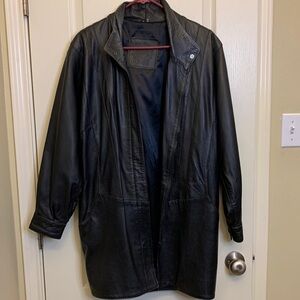 Luomo Leather Jacket With Satin Lining Size M